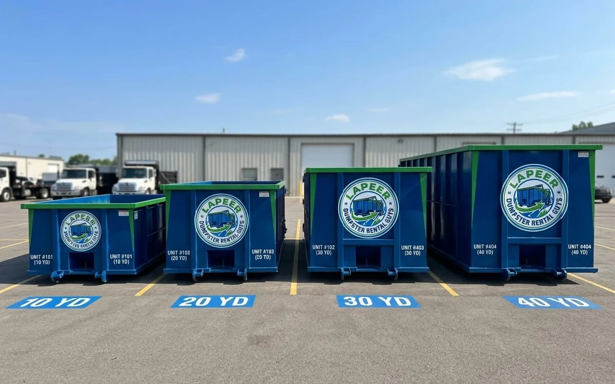 Dumpster sizes in Lapeer MI Roll-off dumpster sizes available in Lapeer, Michigan